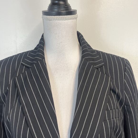 Chadwick's Blazer Jacket size 6 Tall Black Pinstripe Career Church Professional - Picture 3 of 9